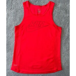 Nike Sleeveless Tank Top Round Neck Dri Fit‎ Coral Red/Orange Women's Size Small